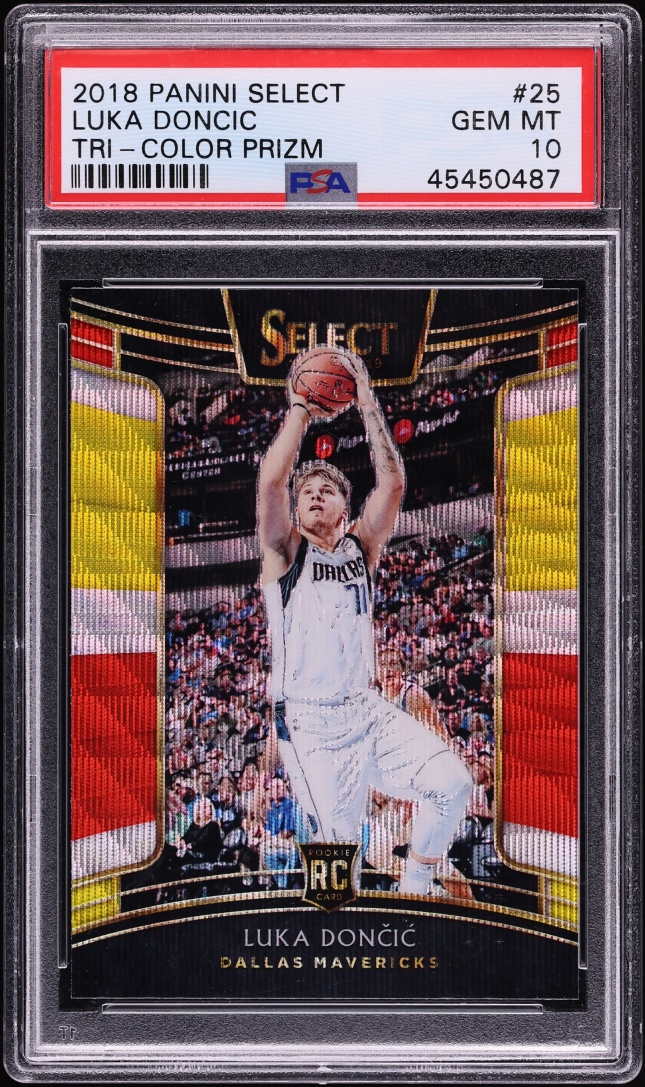 2018 Select Concourse Tri-Color Prizm Luka Doncic ROOKIE #25 PSA 10 GEM MINT