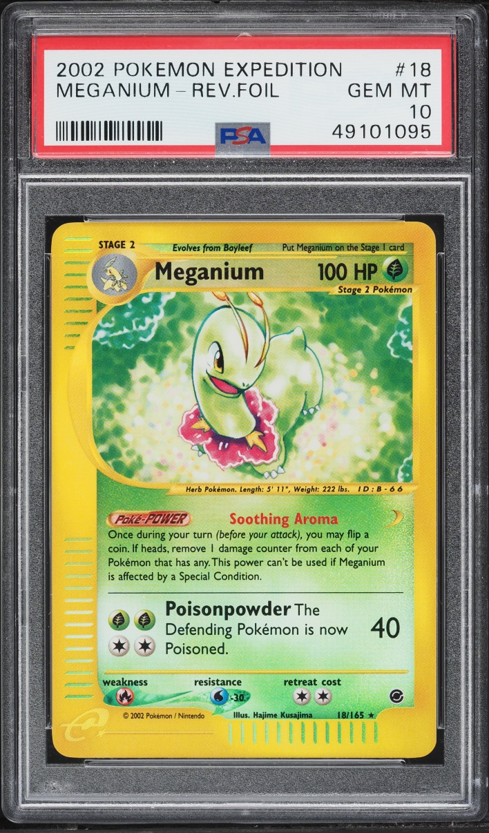 2002 Pokemon Expedition Reverse Foil Meganium #18 PSA 10 GEM MINT