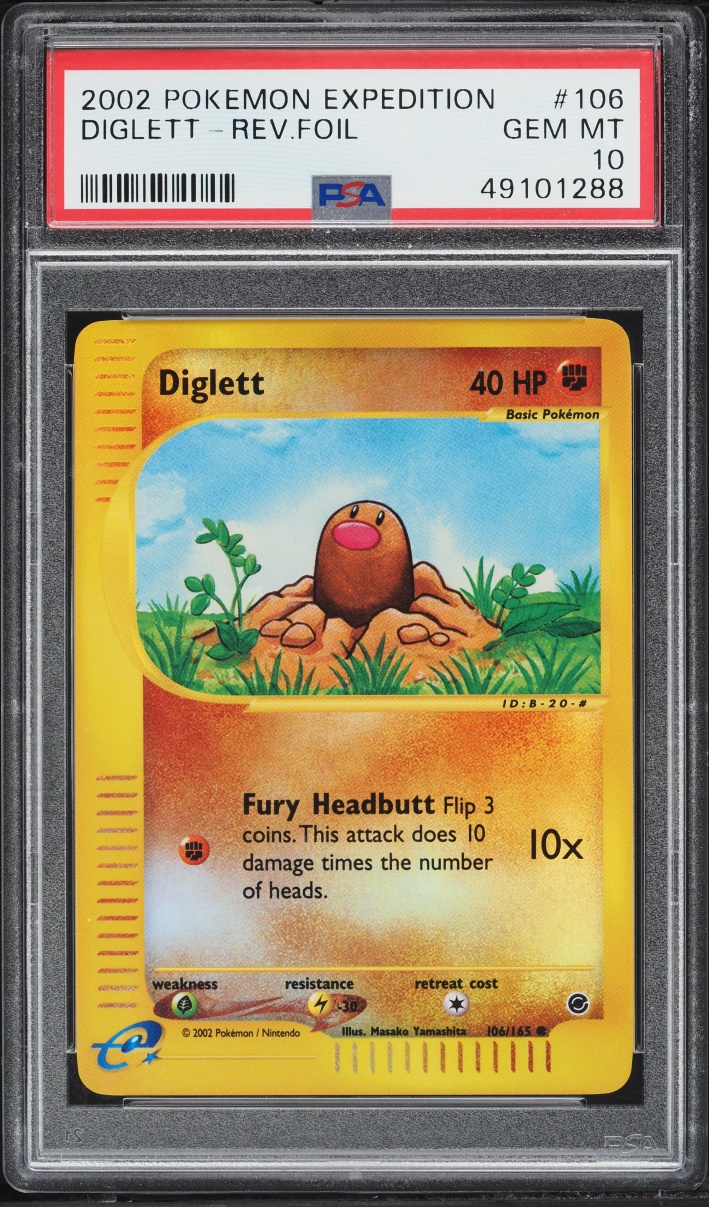 2002 Pokemon Expedition Reverse Holo Diglett #106 PSA 10 GEM MINT