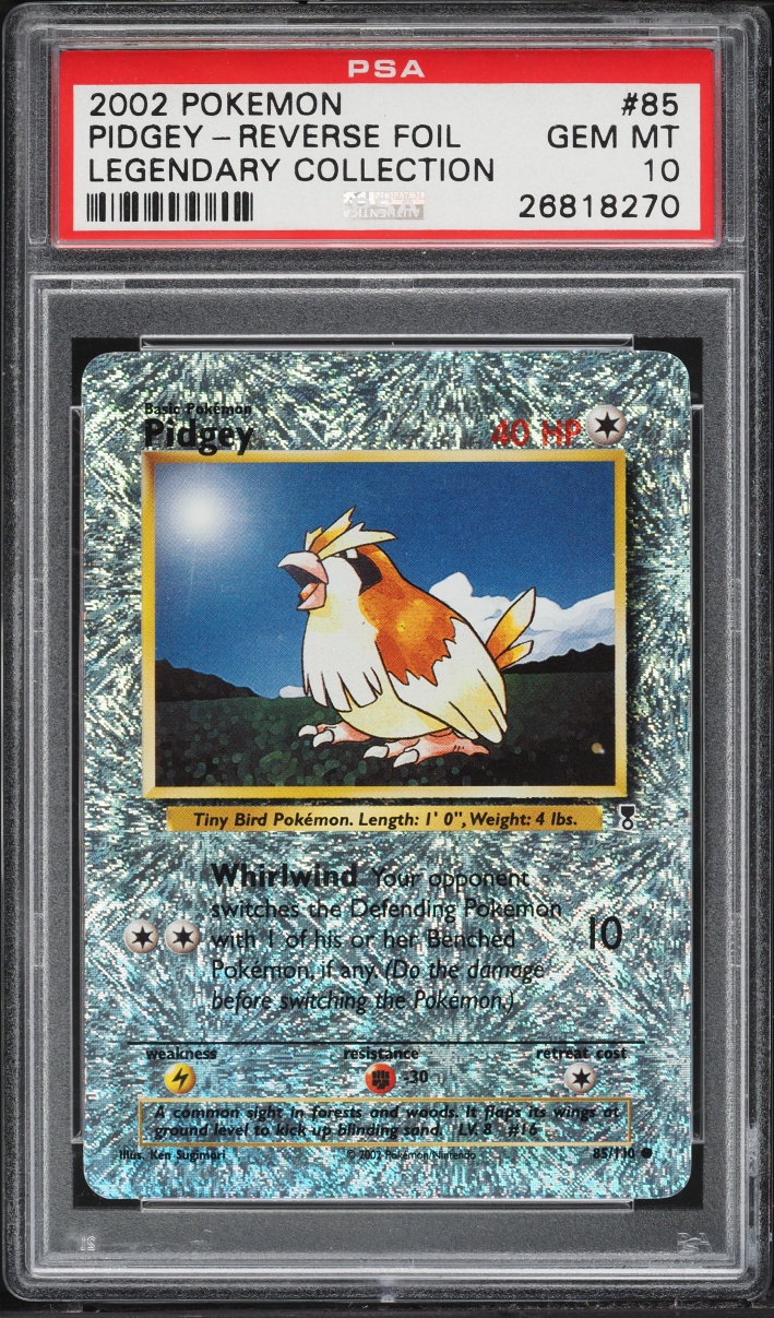 2002 Pokemon Legendary Collection Reverse Holo Pidgey #85 PSA 10 GEM MINT