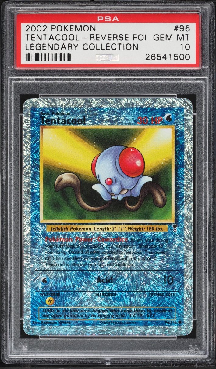 2002 Pokemon Legendary Collection Reverse Holo Tentacool #96 PSA 10 GEM MINT