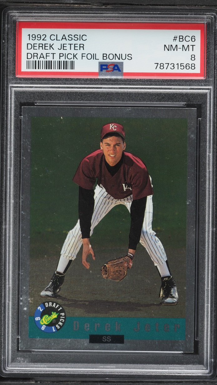 1992 Classic Draft Pick Foil Bonus Derek Jeter ROOKIE #BC6 PSA 8 NM-MT