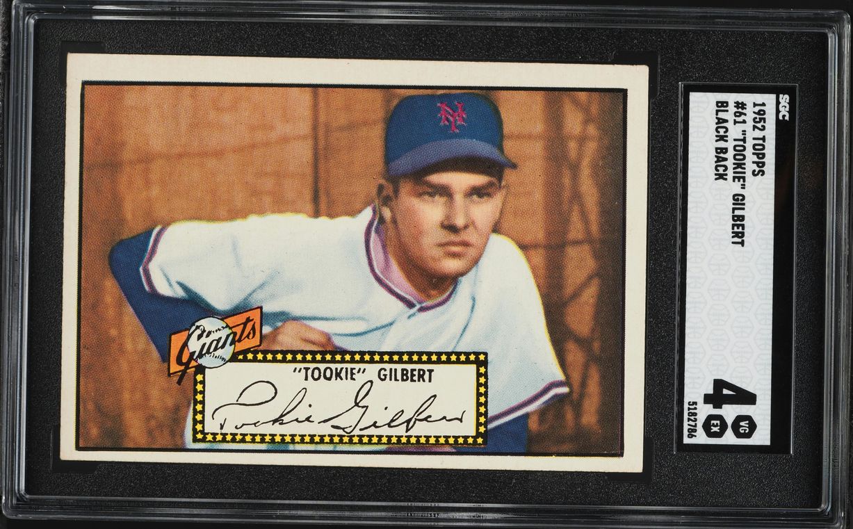 1952 Topps Tookie Gilbert BLACK BACK #61 SGC 4 VGEX