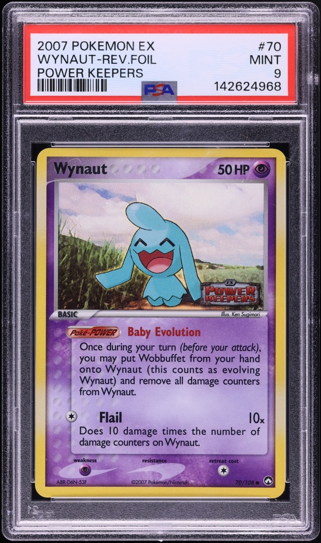 2007 Pokemon EX Power Keepers Reverse Holo Wynaut #70 PSA 9 MINT