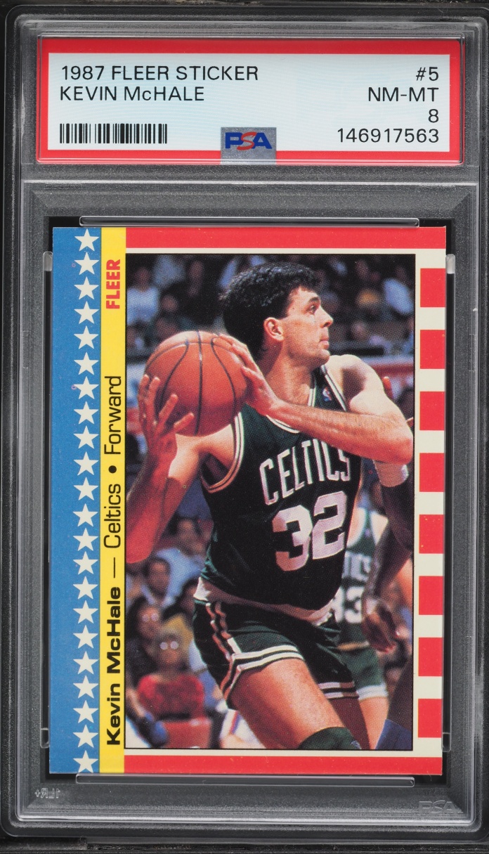 1987 Fleer Sticker Kevin McHale #5 PSA 8 NM-MT