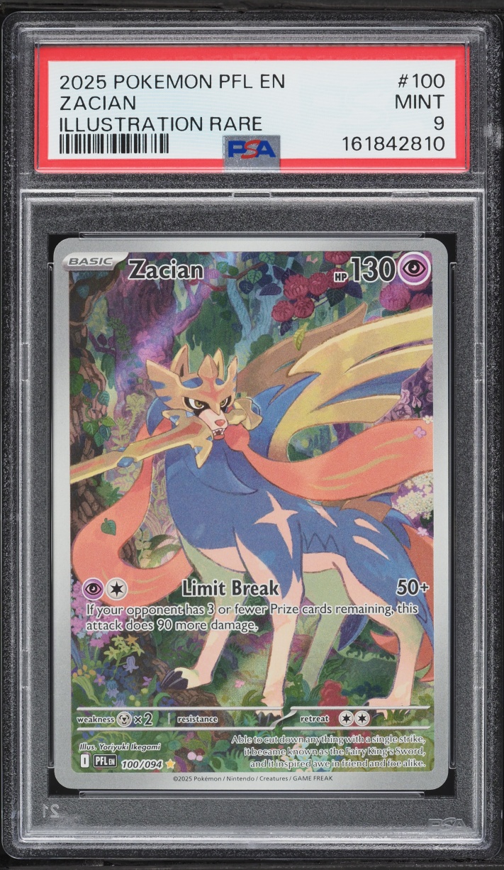 2025 Pokemon Mega Evolution Phantasmal Flames IR Zacian #100 PSA 9 MINT