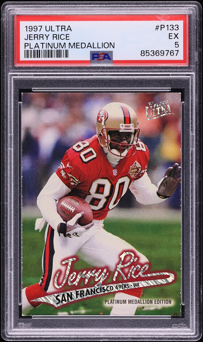 1997 Ultra Platinum Medallion Jerry Rice #P133 PSA 5 EX