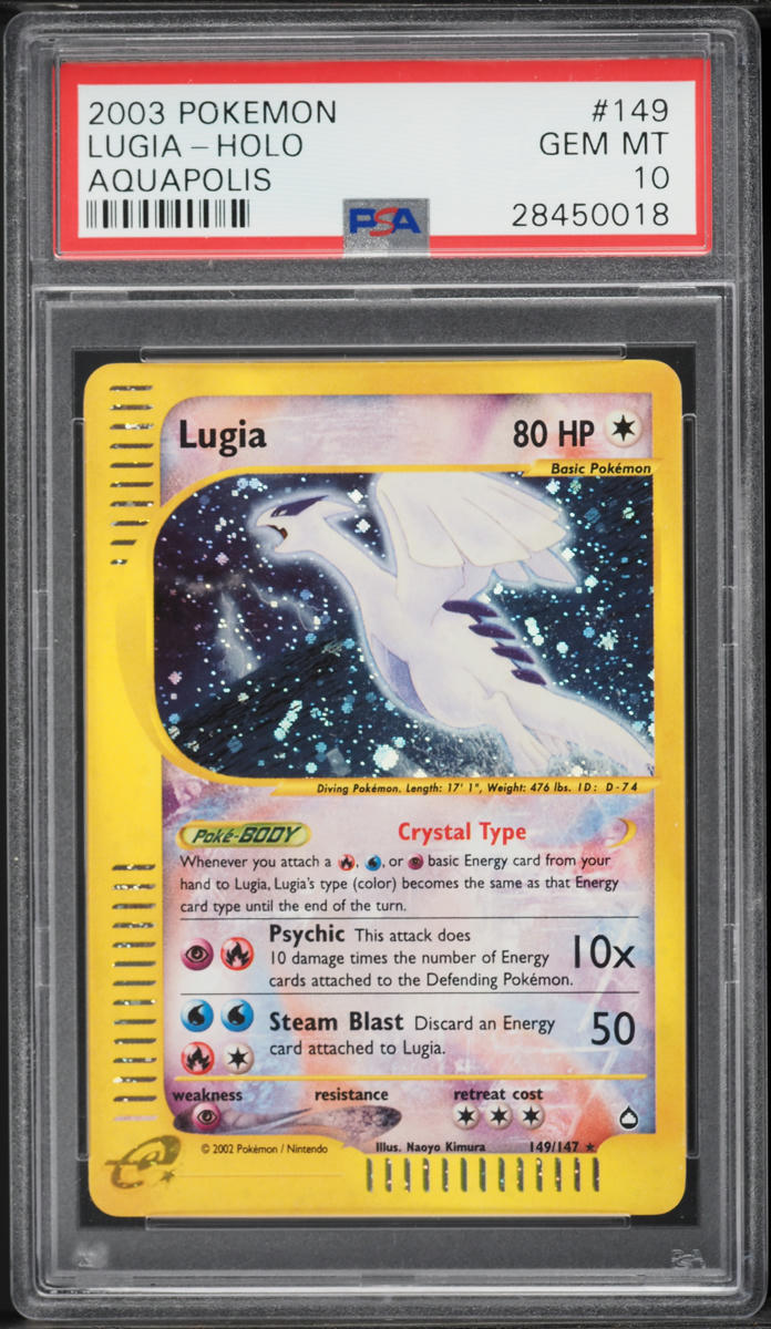 2003 Pokemon Aquapolis Holo Crystal Lugia #149 PSA 10 GEM MINT