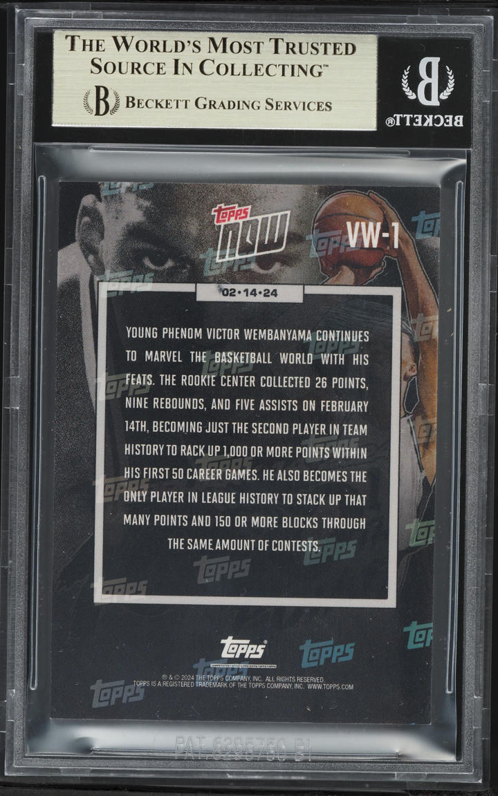 2023 Topps Now Victor Wembanyama ROOKIE #VW-1 BGS 9.5 GEM MINT