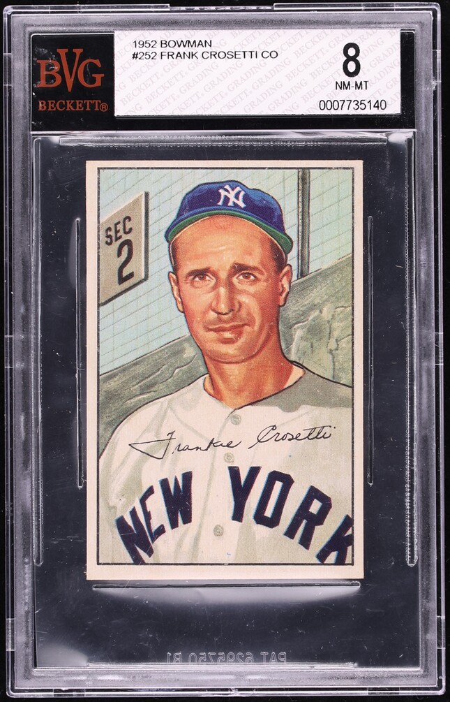 1952 Bowman Frank Crosetti Co #252 BVG 8 NM-MT