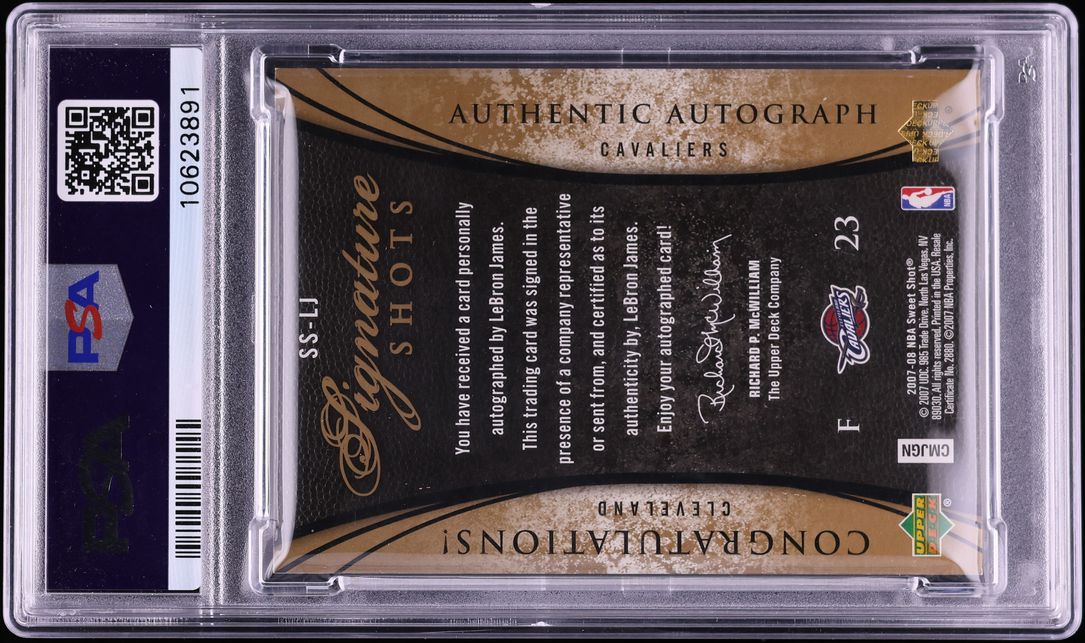 2007 Upper Deck Sweet Shot Signature LeBron James AUTO /54 #SS-LJ PSA 8.5 NM-MT+ - Photo 2