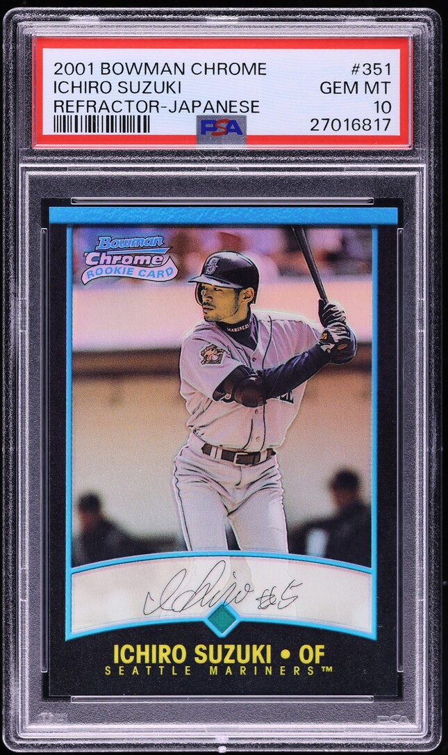 2001 Bowman Chrome Japanese Refractor Ichiro ROOKIE #351 PSA 10 GEM MINT - Photo 1