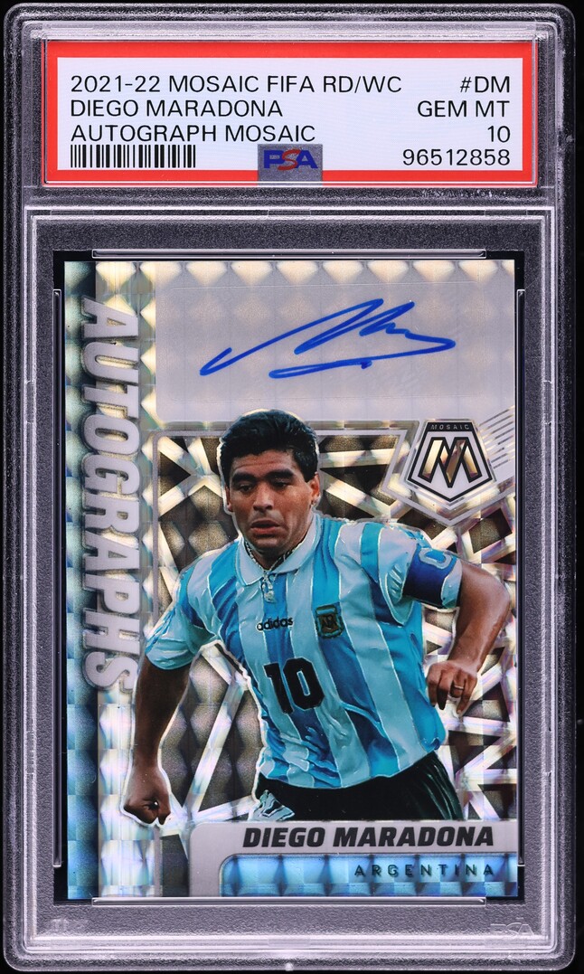 2021 Panini Mosaic FIFA Road To World Cup Diego Maradona AUTO #A-DM PSA 10 GEM MINT - Photo 1