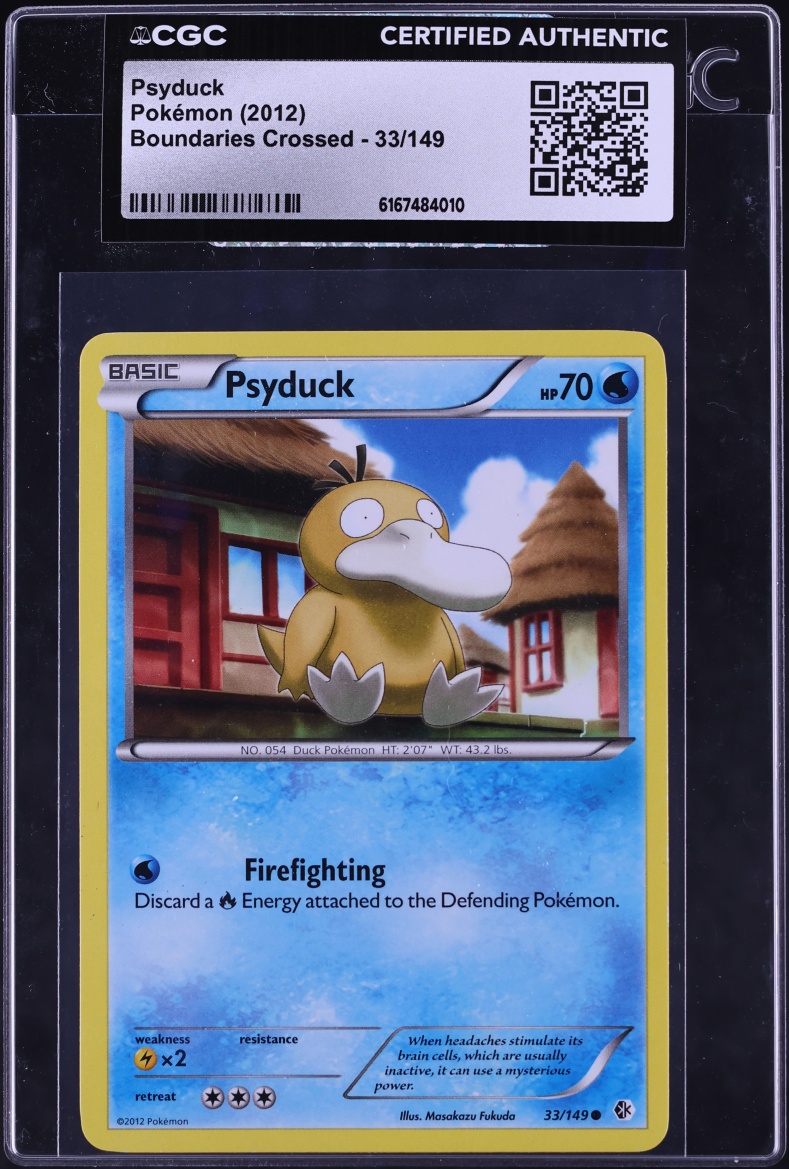 2012 Pokemon Black & White Boundaries Crossed Psyduck #33 CGC AUTH