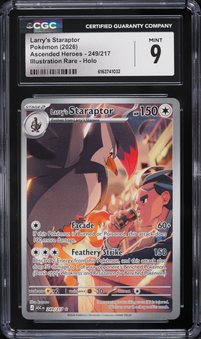 2026 Pokemon Mega Evolution Ascended Heroes IR Larry's Staraptor #249 CGC 9 MINT