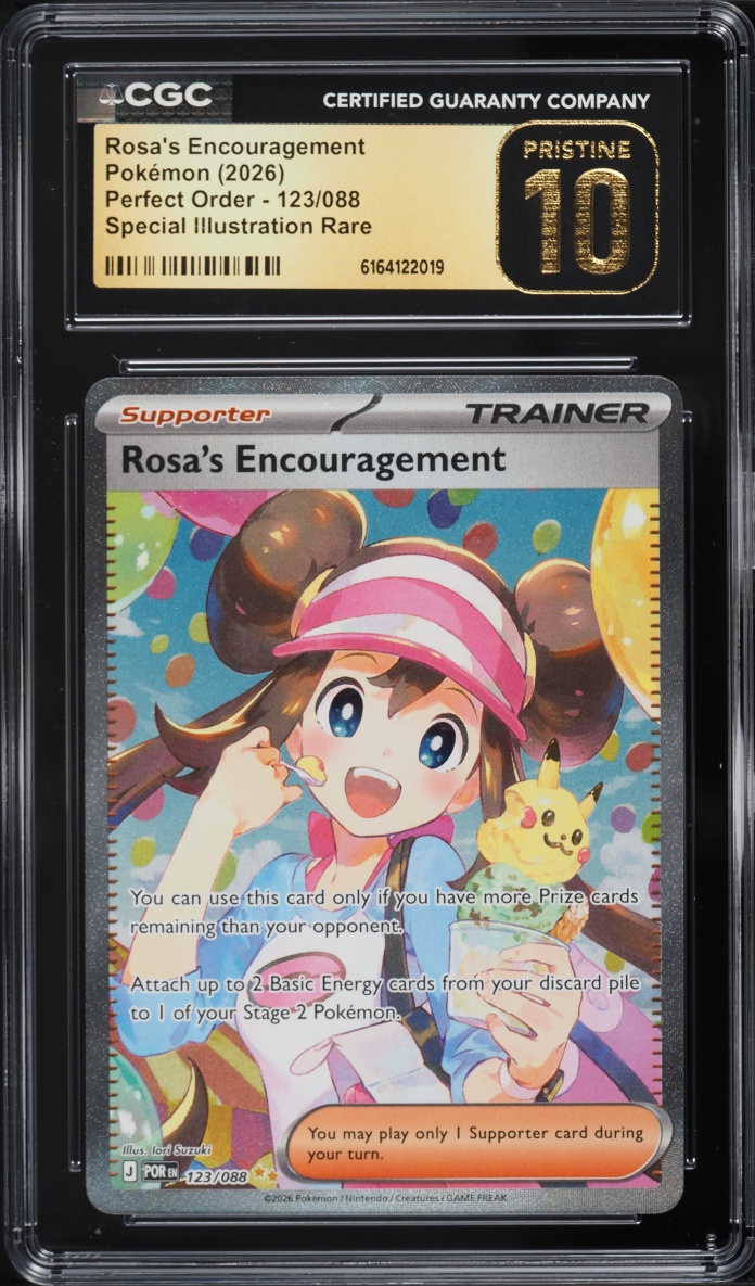 2026 Pokemon Mega Evolution Perfect Order SIR Rosa's Encouragement #123 CGC 10 PRISTINE
