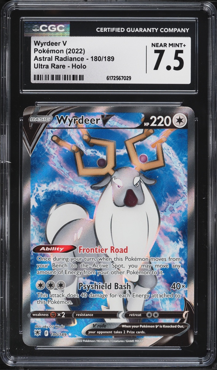 2022 Pokemon Sword & Shield Astral Radiance Full Art Wyrdeer V #180 CGC 7.5 NRMT+