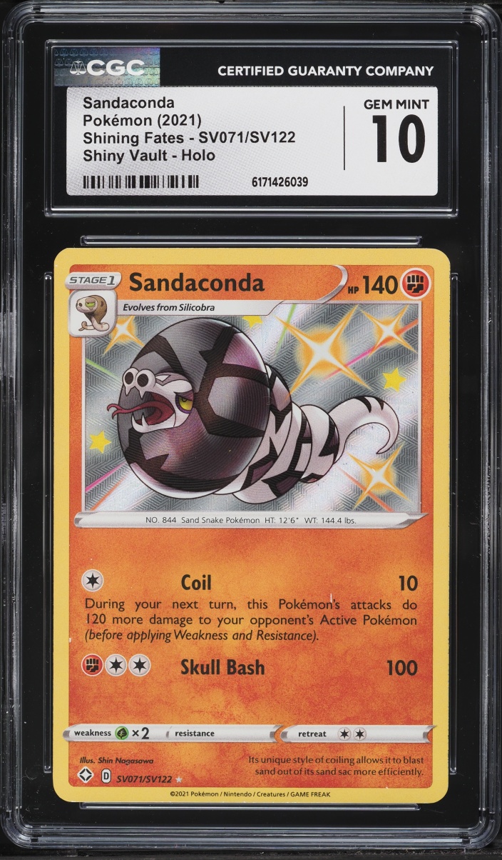 2021 Pokemon Sword & Shield Shining Fates Shiny Vault Sandaconda #SV071 CGC 10 GEM MINT