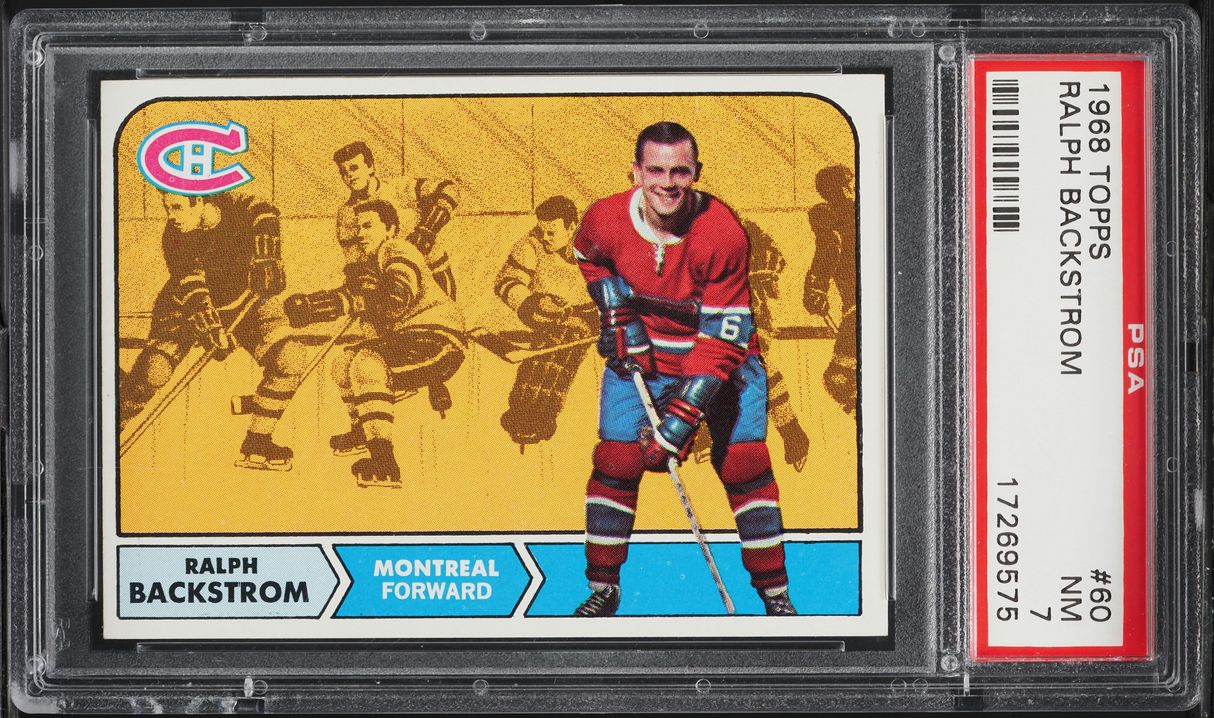 1968 Topps Hockey Ralph Backstrom #60 PSA 7 NRMT