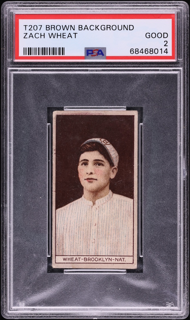 1912 T207 Brown Background Zach Wheat PSA 2 GD