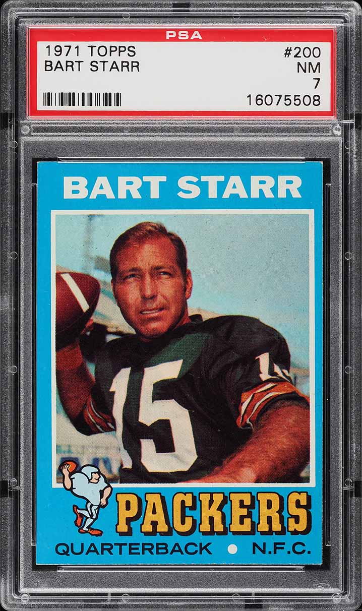 1971 Topps Football Bart Starr #200 PSA 7 NRMT