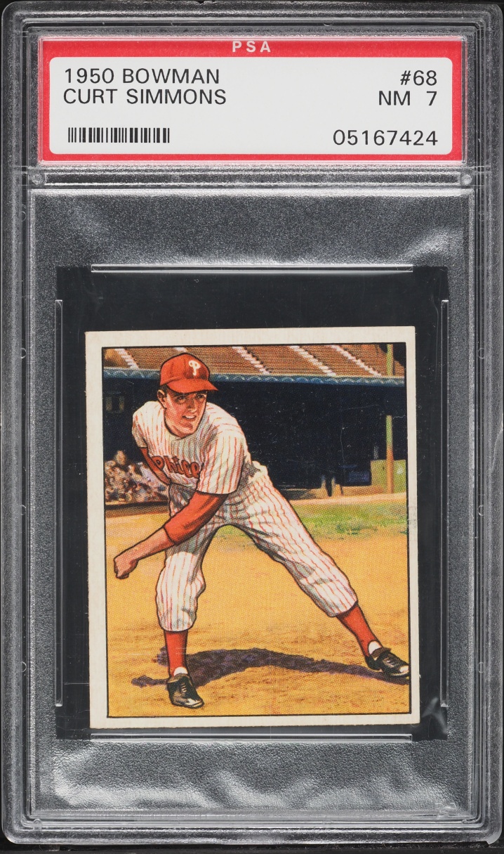 1950 Bowman Curt Simmons #68 PSA 7 NRMT