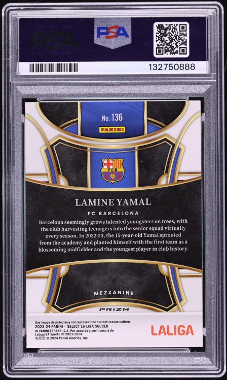 2023 Select La Liga Mezzanine Silver Lamine Yamal ROOKIE #136 PSA 10 GEM MINT