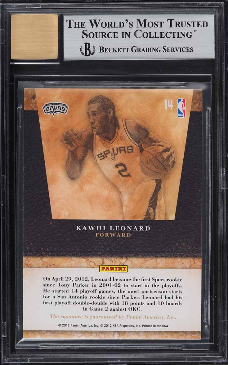 2011 Panini Limited Draft Pick Redemption Kawhi Leonard ROOKIE AUTO #14 BGS 9 MINT