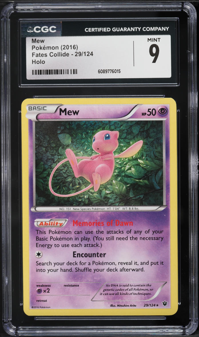 2016 Pokemon XY Fates Collide Holo Mew #29 CGC 9 MINT