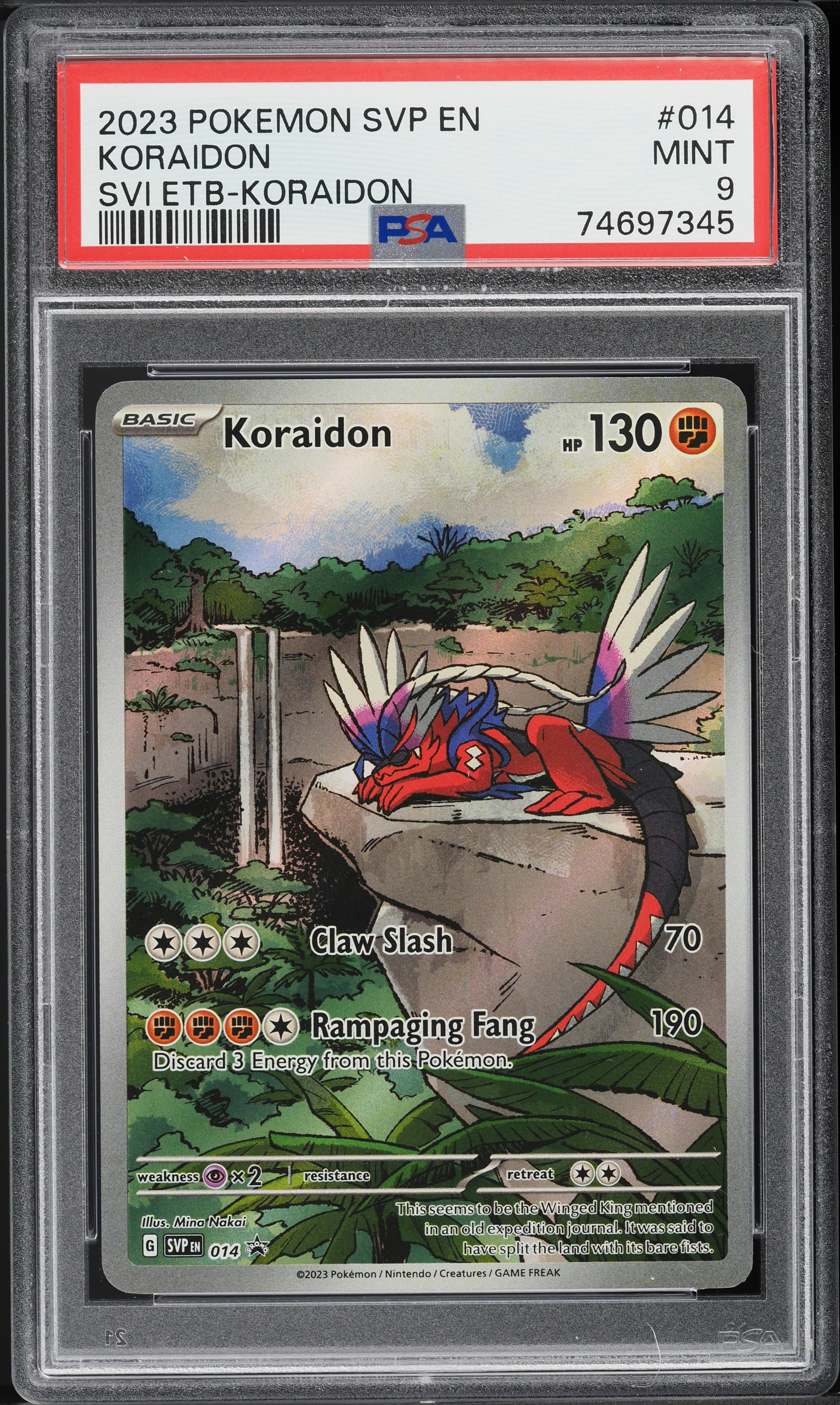 2023 Pokemon Scarlet & Violet Black Star Promo ETB Koraidon #14 PSA 9 MINT