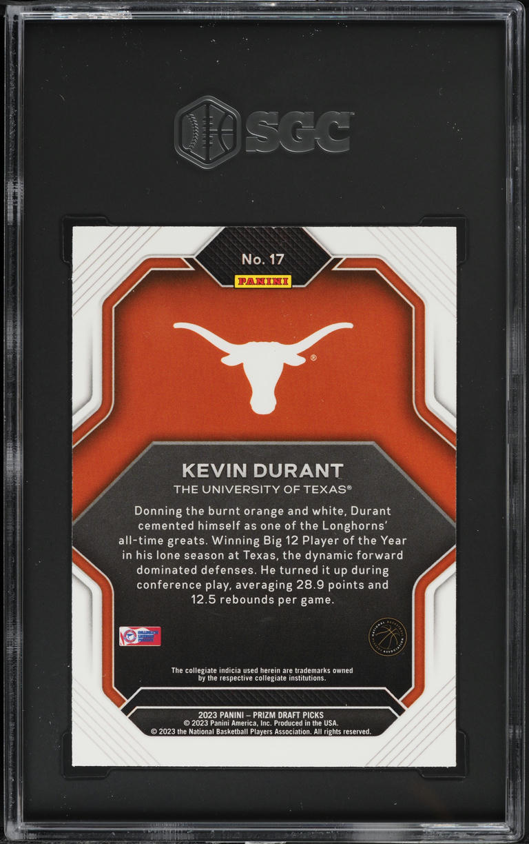 2023 Panini Prizm Draft Picks Fireworks Kevin Durant #17 SGC 10 GEM MINT