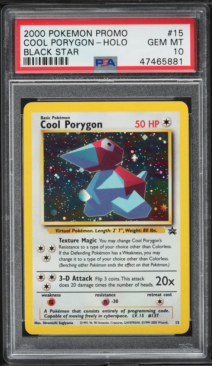 2000 Pokemon Black Star Promo Holo Cool Porygon #15 PSA 10 GEM MINT