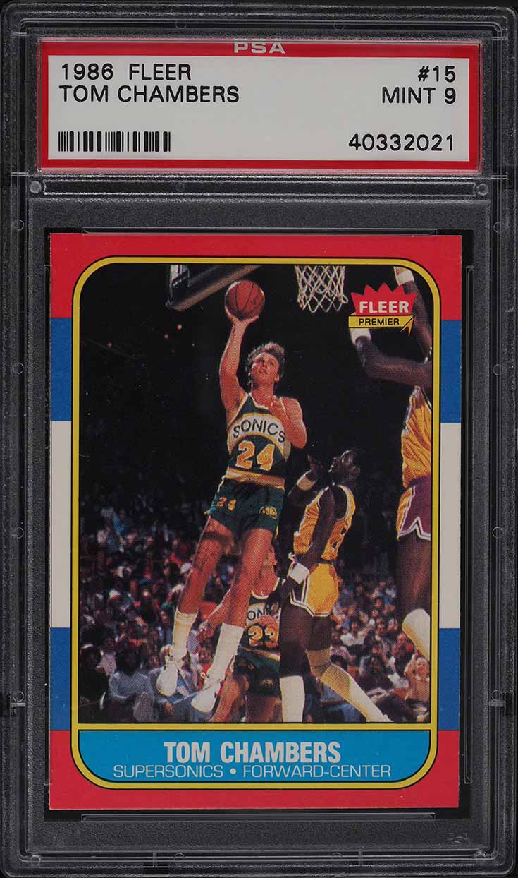 1986 Fleer Basketball Tom Chambers #15 PSA 9 MINT