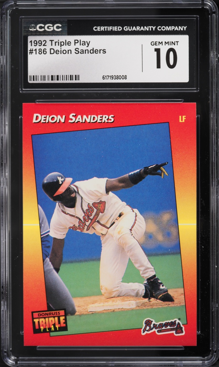 1992 Donruss Triple Play Deion Sanders #186 CGC 10 GEM MINT