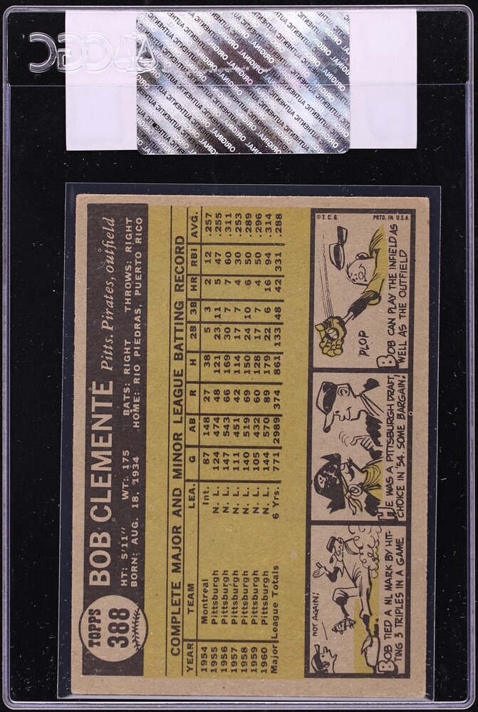 1961 Topps Roberto Clemente #388 CGC AUTH