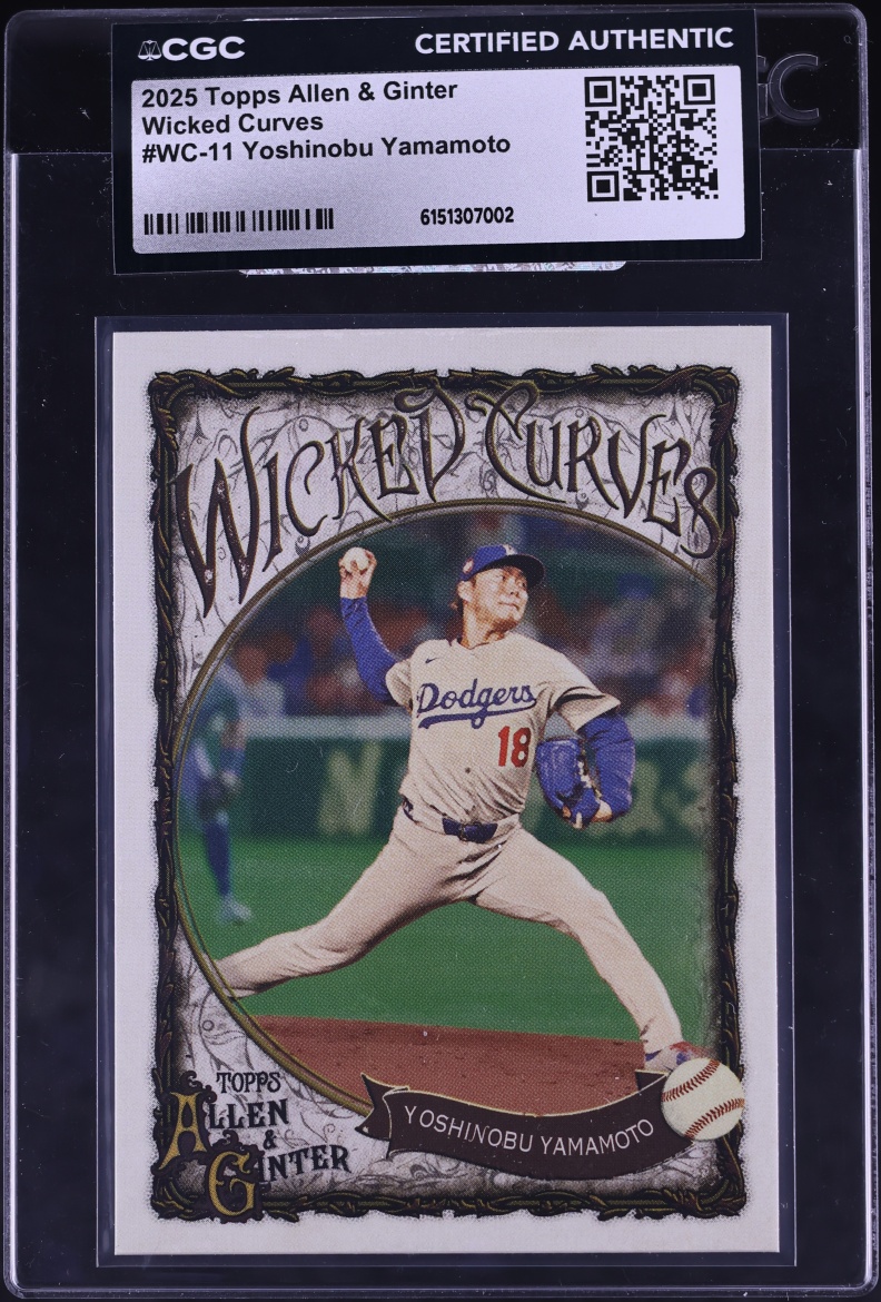 2025 Topps Allen & Ginter Wicked Curves Yoshinobu Yamamoto #WC-11 CGC AUTH