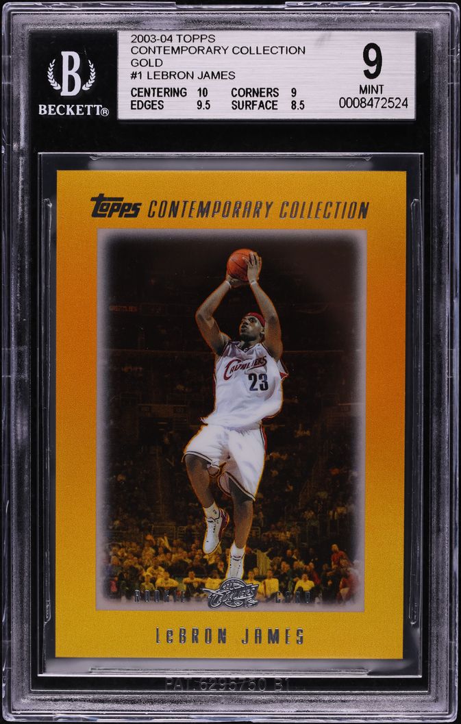 2003 Topps Contemporary Collection Gold LeBron James ROOKIE /25 #1 BGS 9 MINT
