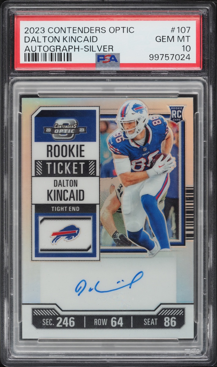 2023 Panini Contenders Optic Silver Dalton Kincaid ROOKIE AUTO #107 PSA 10 GEM