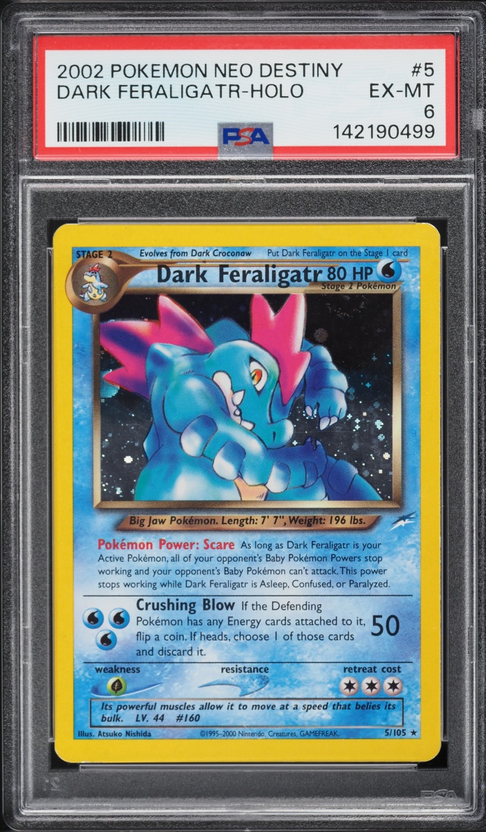 2002 Pokemon Neo Destiny Holo Dark Feraligatr #5 PSA 6 EXMT