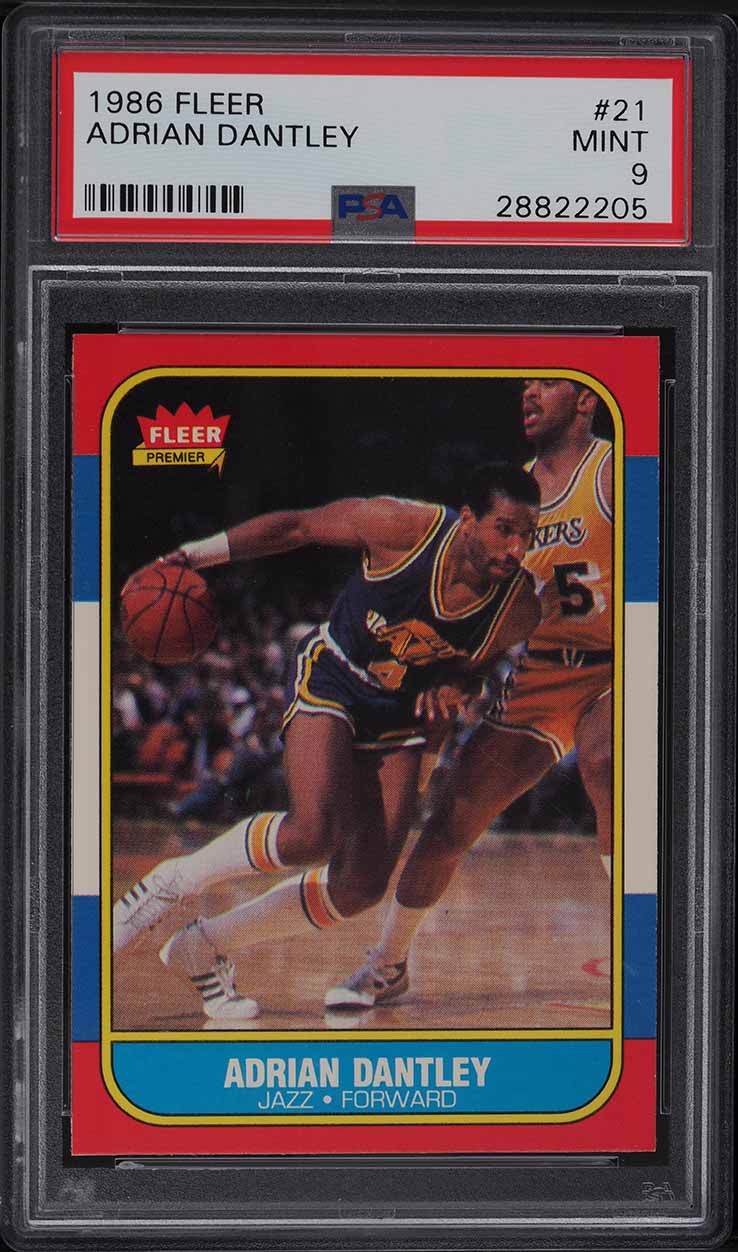 1986 Fleer Basketball Adrian Dantley #21 PSA 9 MINT