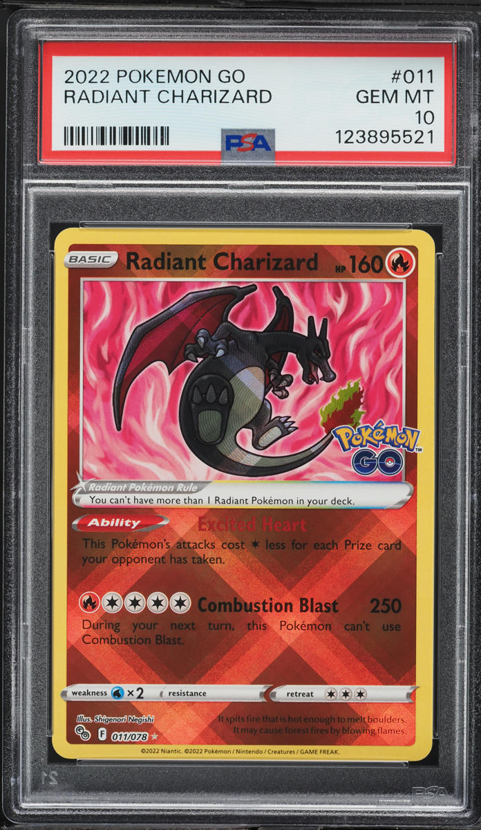 2022 Pokemon Sword & Shield Pokemon GO Radiant Charizard #11 PSA 10 GEM MINT