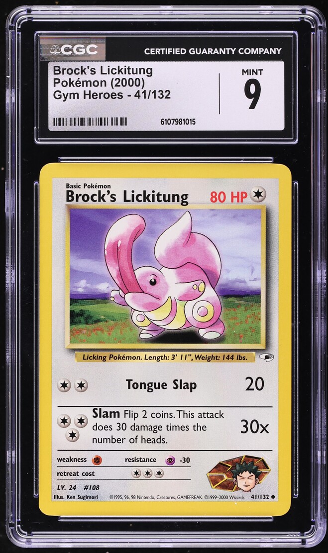 2000 Pokemon Gym Heroes Brock's Lickitung #41 CGC 9 MINT