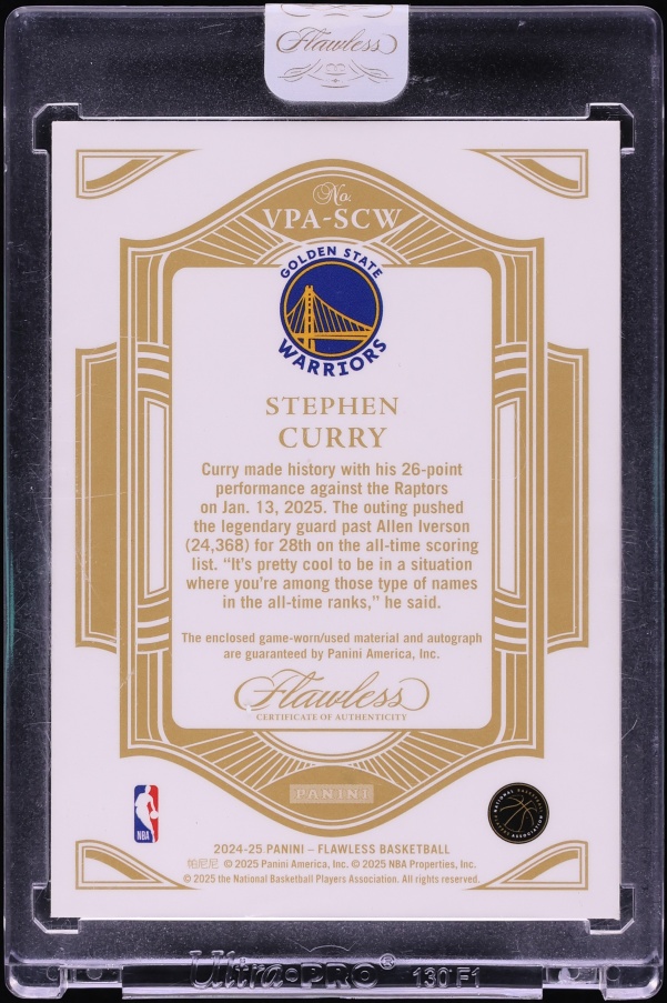 2024 Panini Flawless Vertical Ruby Stephen Curry PATCH AUTO 15/15 #VPA-SCW