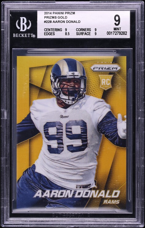 2014 Panini Prizm Gold Aaron Donald ROOKIE /10 #228 BGS 9 MINT