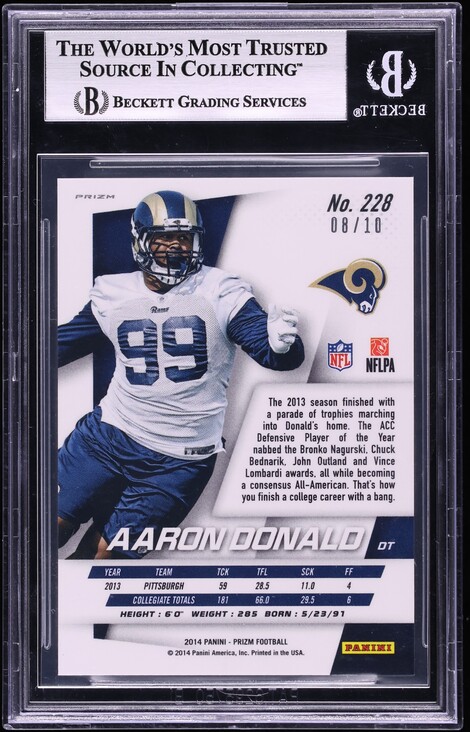 2014 Panini Prizm Gold Aaron Donald ROOKIE /10 #228 BGS 9 MINT