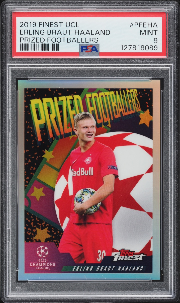 2019 Finest UEFA Prized Footballers Erling Haaland ROOKIE #PFEHA PSA 9 MINT