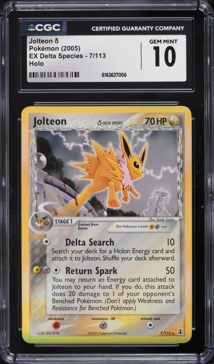 2005 Pokemon EX Delta Species Holo Jolteon #7 CGC 10 GEM MINT