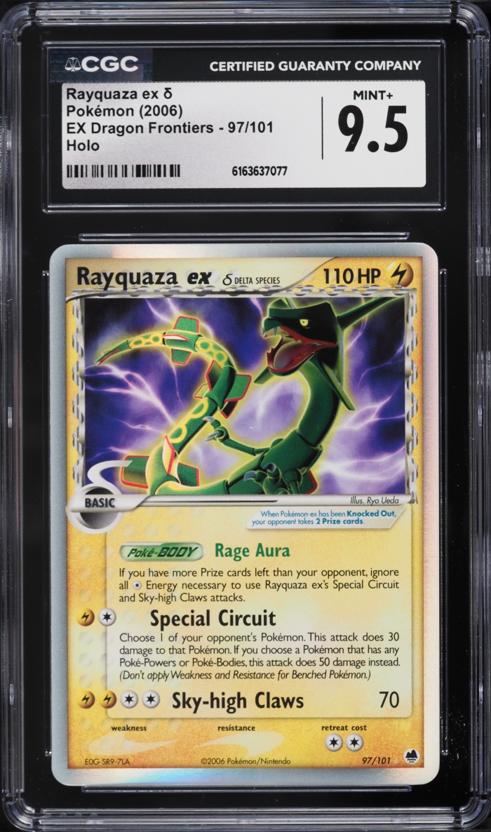 2006 Pokemon EX Dragon Frontiers Holo Rayquaza Ex #97 CGC 9.5 MINT+