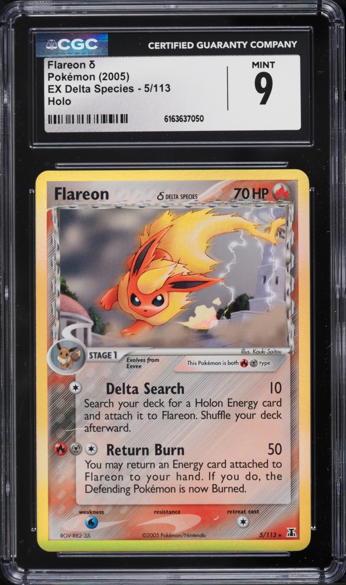2005 Pokemon EX Delta Species Holo Flareon #5 CGC 9 MINT
