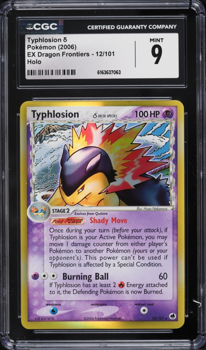 2006 Pokemon EX Dragon Frontiers Holo Typhlosion #12 CGC 9 MINT